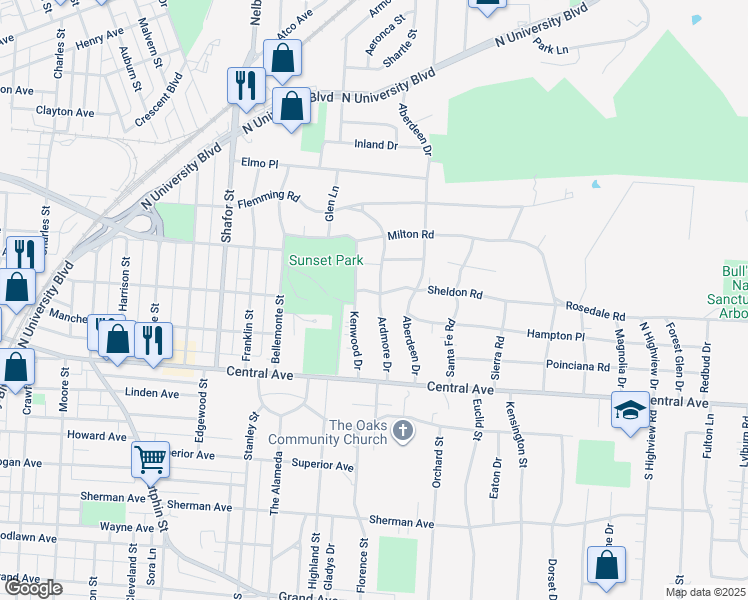 map of restaurants, bars, coffee shops, grocery stores, and more near 109 Ardmore Drive in Middletown