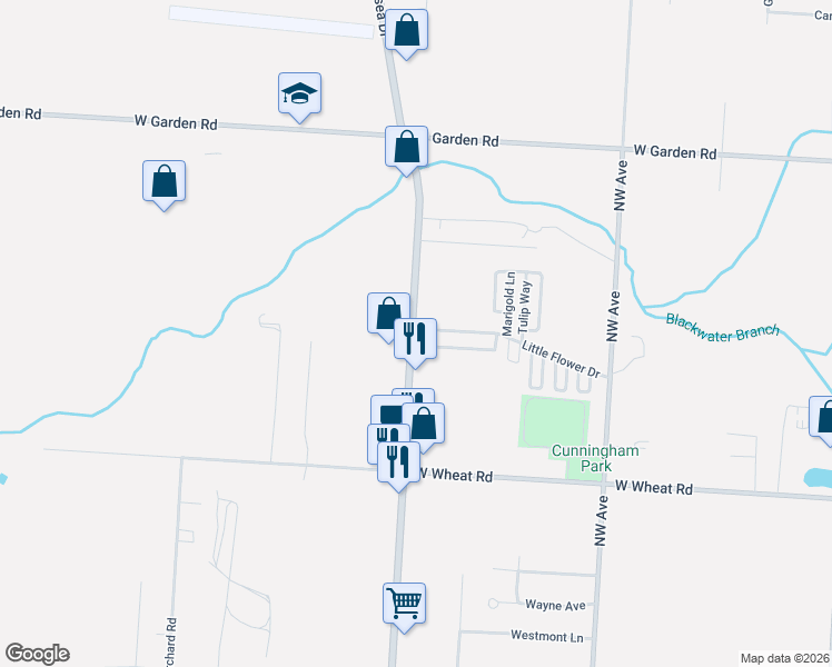 map of restaurants, bars, coffee shops, grocery stores, and more near in Vineland