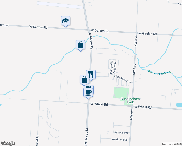 map of restaurants, bars, coffee shops, grocery stores, and more near in Vineland