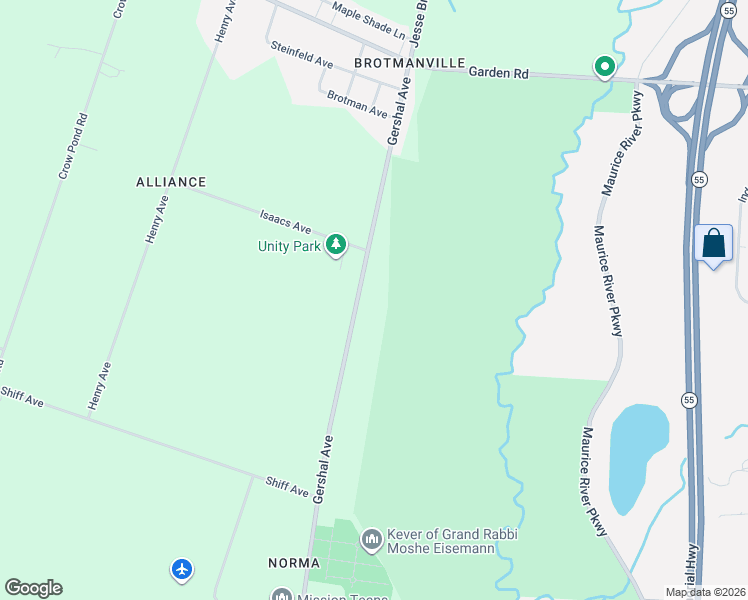 map of restaurants, bars, coffee shops, grocery stores, and more near 1088 Gershal Avenue in Elmer