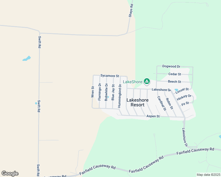 map of restaurants, bars, coffee shops, grocery stores, and more near 15044 Blue Jay Street in Brookville