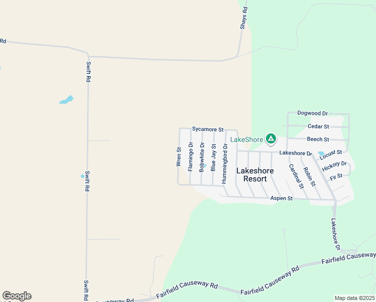 map of restaurants, bars, coffee shops, grocery stores, and more near 15041 Flamingo Drive in Brookville