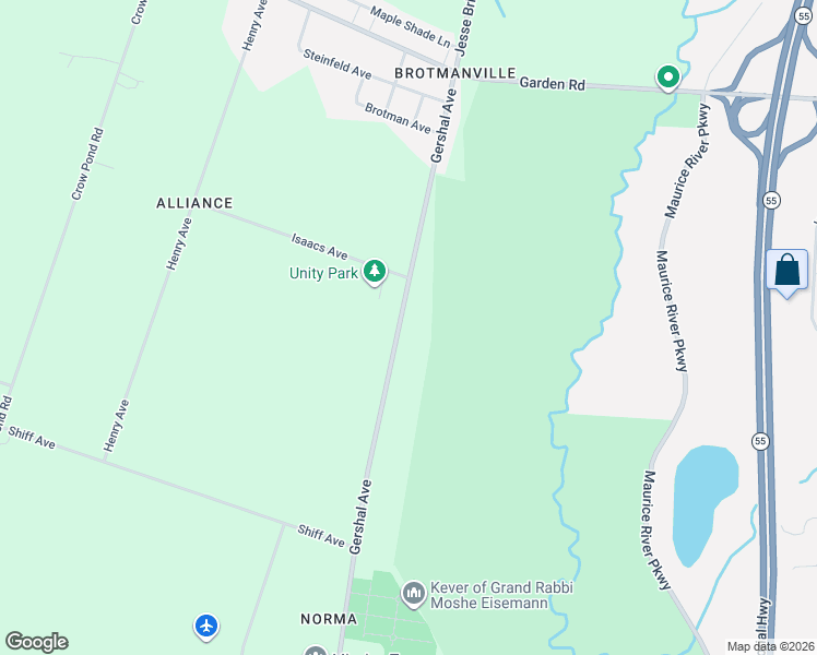 map of restaurants, bars, coffee shops, grocery stores, and more near 1088 Gershal Avenue in Elmer