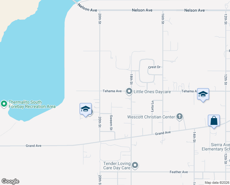 map of restaurants, bars, coffee shops, grocery stores, and more near 1882 Tehama Avenue in Oroville