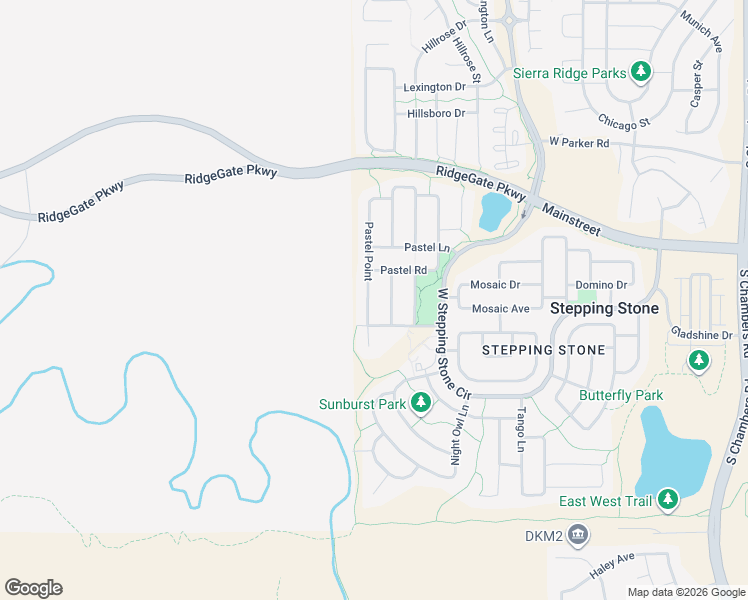 map of restaurants, bars, coffee shops, grocery stores, and more near 11038 Pastel Point in Parker
