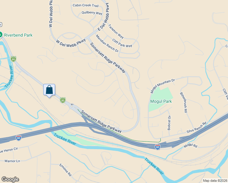 map of restaurants, bars, coffee shops, grocery stores, and more near 9207 Sassafras Trail in Reno