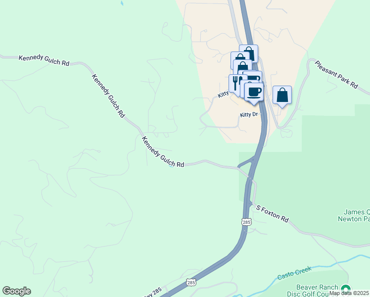 map of restaurants, bars, coffee shops, grocery stores, and more near in Aspen Park