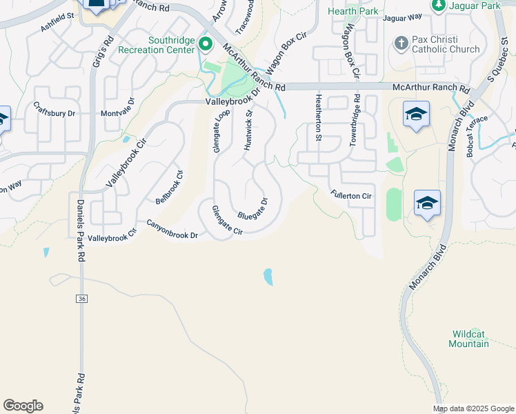 map of restaurants, bars, coffee shops, grocery stores, and more near 4843 Bluegate Drive in Littleton