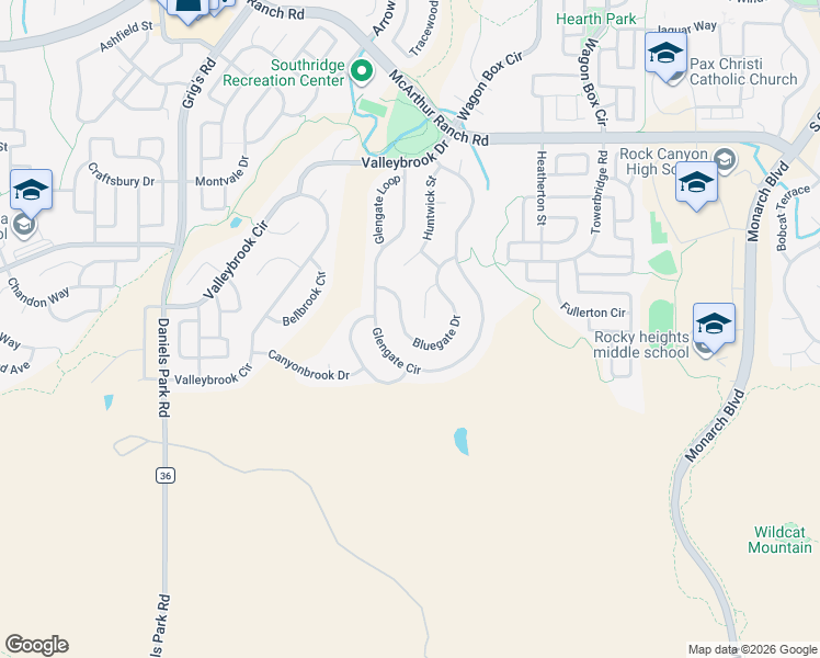 map of restaurants, bars, coffee shops, grocery stores, and more near 4755 Bluegate Drive in Littleton