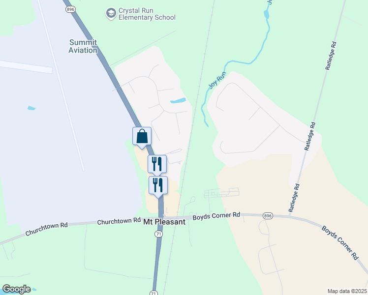 map of restaurants, bars, coffee shops, grocery stores, and more near 15 Mount Pleasant Trailer Court in Middletown