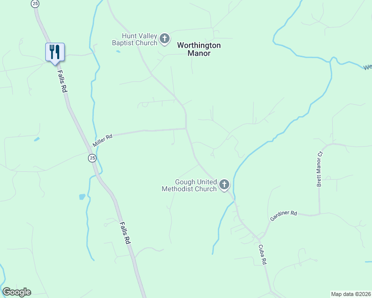 map of restaurants, bars, coffee shops, grocery stores, and more near 14242 Cuba Road in Cockeysville