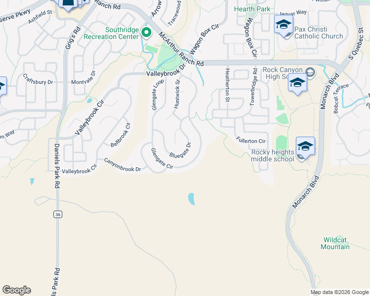 map of restaurants, bars, coffee shops, grocery stores, and more near 4855 Bluegate Drive in Littleton