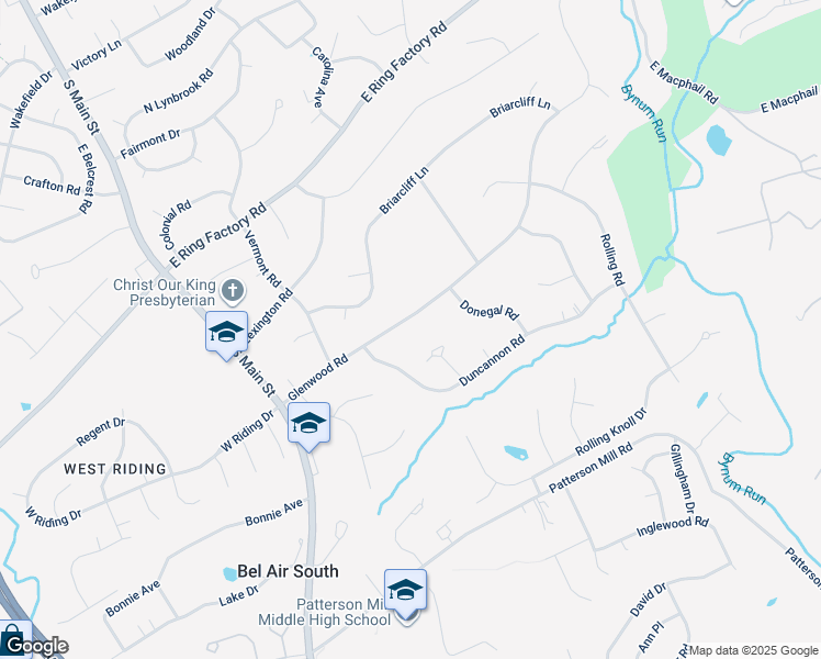 map of restaurants, bars, coffee shops, grocery stores, and more near 107 Glenwood Road in Bel Air
