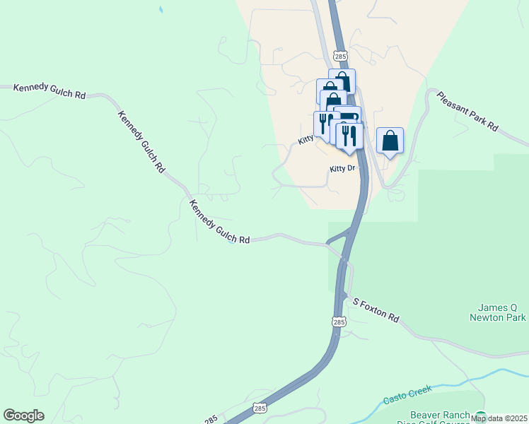 map of restaurants, bars, coffee shops, grocery stores, and more near 11074 Cordingly Road in Conifer