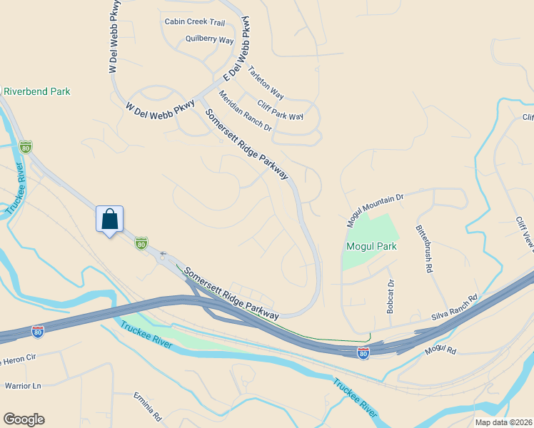 map of restaurants, bars, coffee shops, grocery stores, and more near 9207 Sassafras Trail in Reno