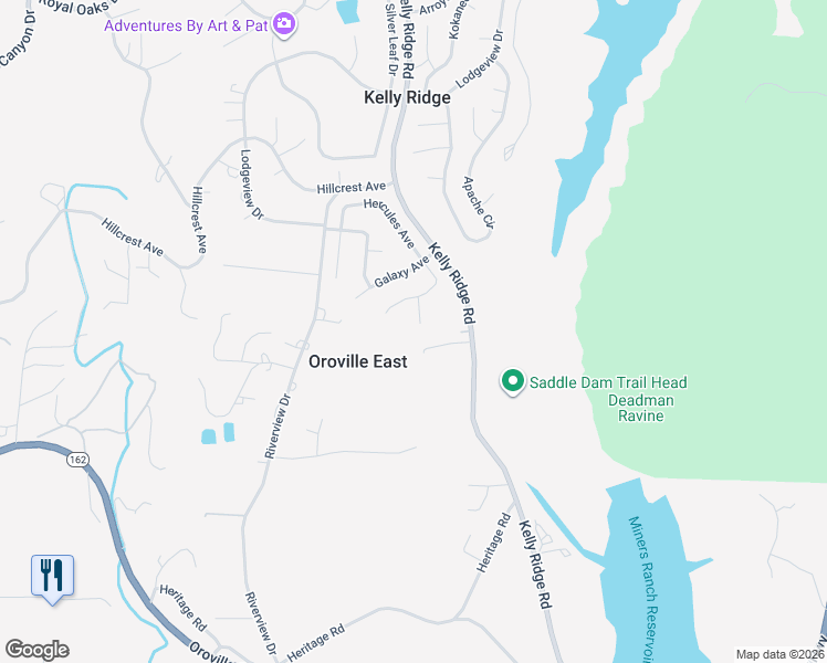 map of restaurants, bars, coffee shops, grocery stores, and more near 24 Celena Court in Oroville