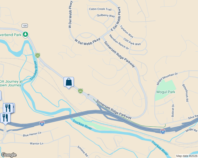 map of restaurants, bars, coffee shops, grocery stores, and more near 1370 Wakefield Trail in Reno