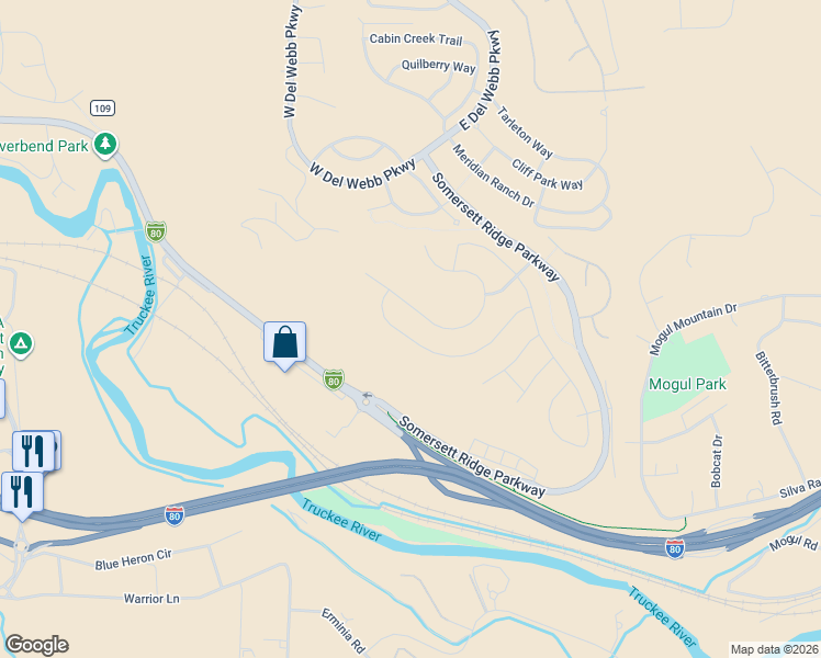 map of restaurants, bars, coffee shops, grocery stores, and more near 1370 Wakefield Trail in Reno