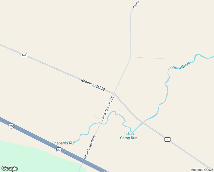 map of restaurants, bars, coffee shops, grocery stores, and more near 5181 Robinson Road Southeast in Washington Court House