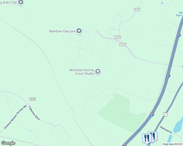 map of restaurants, bars, coffee shops, grocery stores, and more near 186 Shorefront Drive in Martinsburg