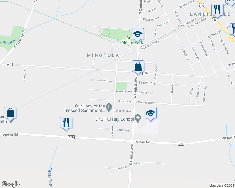 map of restaurants, bars, coffee shops, grocery stores, and more near 301 Southwest Avenue in Buena