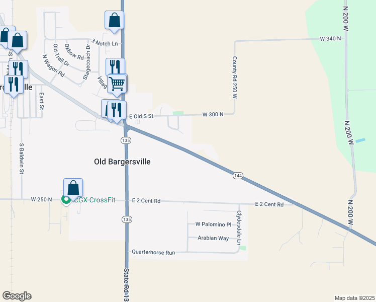 map of restaurants, bars, coffee shops, grocery stores, and more near 481 East Old Plank Road in Franklin