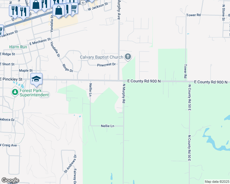 map of restaurants, bars, coffee shops, grocery stores, and more near 8981 North Murphy Road in Brazil