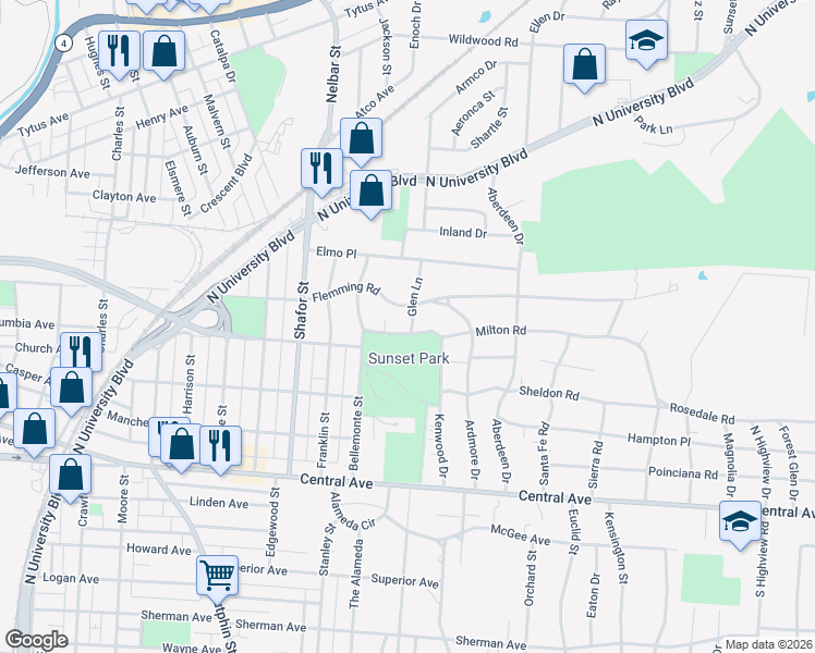 map of restaurants, bars, coffee shops, grocery stores, and more near 2616 Flemming Road in Middletown