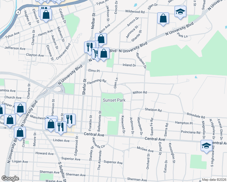 map of restaurants, bars, coffee shops, grocery stores, and more near 2616 Flemming Road in Middletown