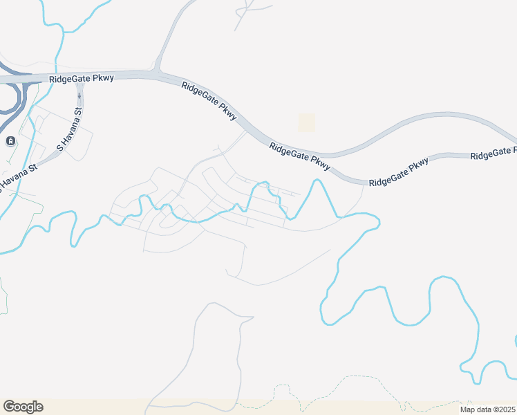 map of restaurants, bars, coffee shops, grocery stores, and more near RidgeGate Parkway in Parker