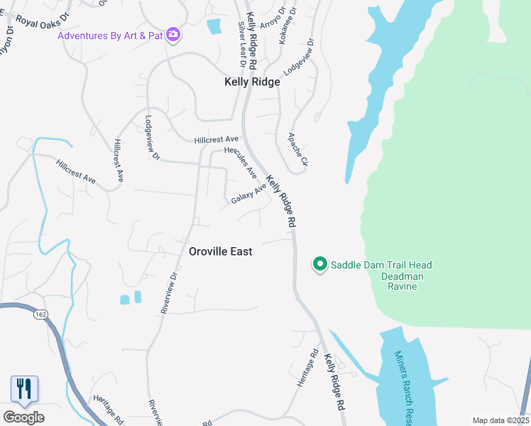 map of restaurants, bars, coffee shops, grocery stores, and more near 1 Celena Court in Oroville