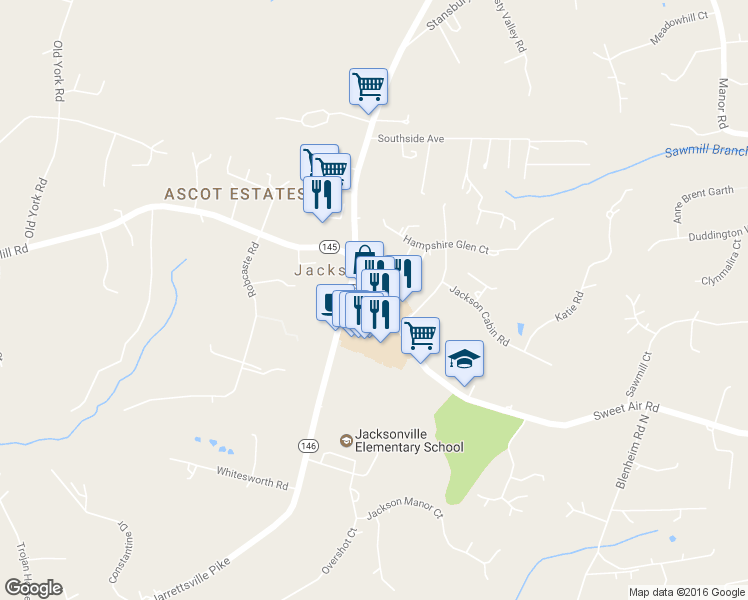 map of restaurants, bars, coffee shops, grocery stores, and more near 3419 Sweet Air Road in Phoenix