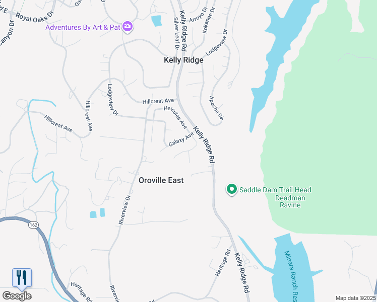 map of restaurants, bars, coffee shops, grocery stores, and more near 1 Celena Court in Oroville