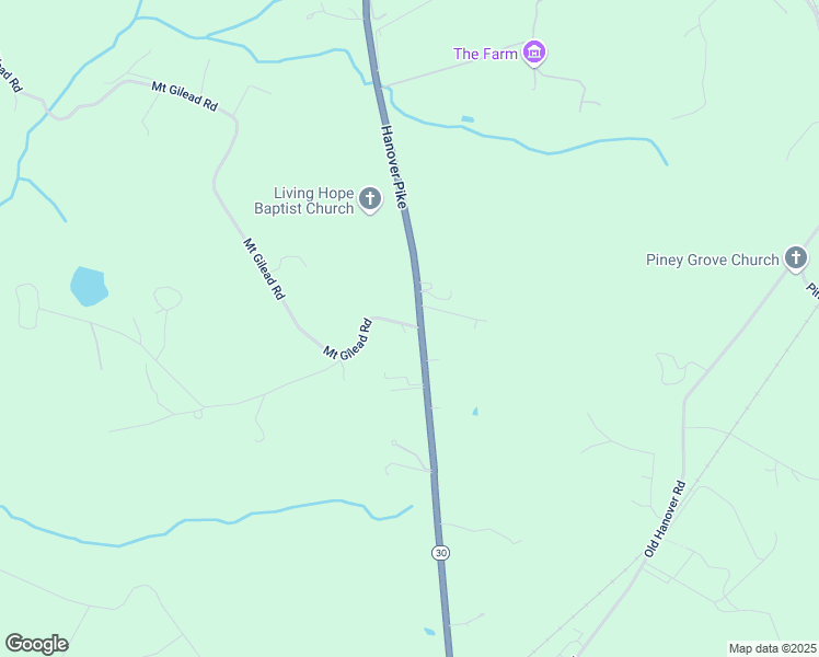 map of restaurants, bars, coffee shops, grocery stores, and more near 5401 Mount Gilead Road in Reisterstown