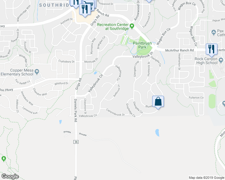 map of restaurants, bars, coffee shops, grocery stores, and more near 11004 Valleybrook Circle in Littleton