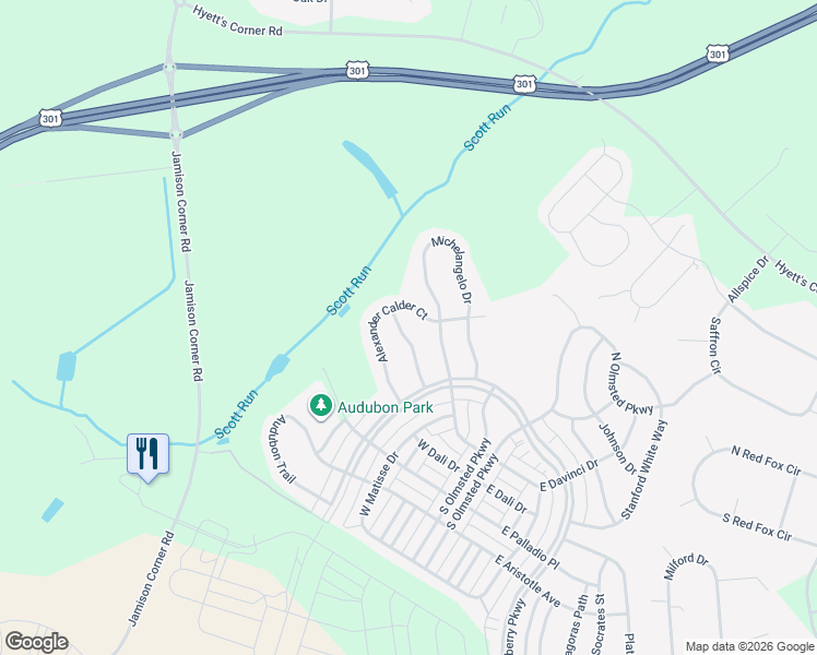 map of restaurants, bars, coffee shops, grocery stores, and more near 2710 Henry Moore Lane in Middletown