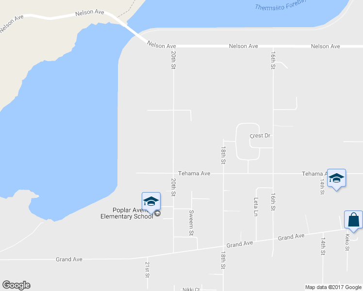 map of restaurants, bars, coffee shops, grocery stores, and more near 1888 20th Street in Oroville