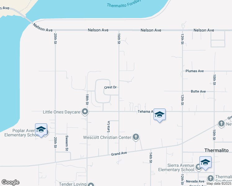 map of restaurants, bars, coffee shops, grocery stores, and more near 1883 16th Street in Oroville