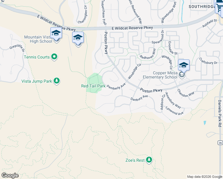 map of restaurants, bars, coffee shops, grocery stores, and more near 2691 Shadecrest Place in Littleton