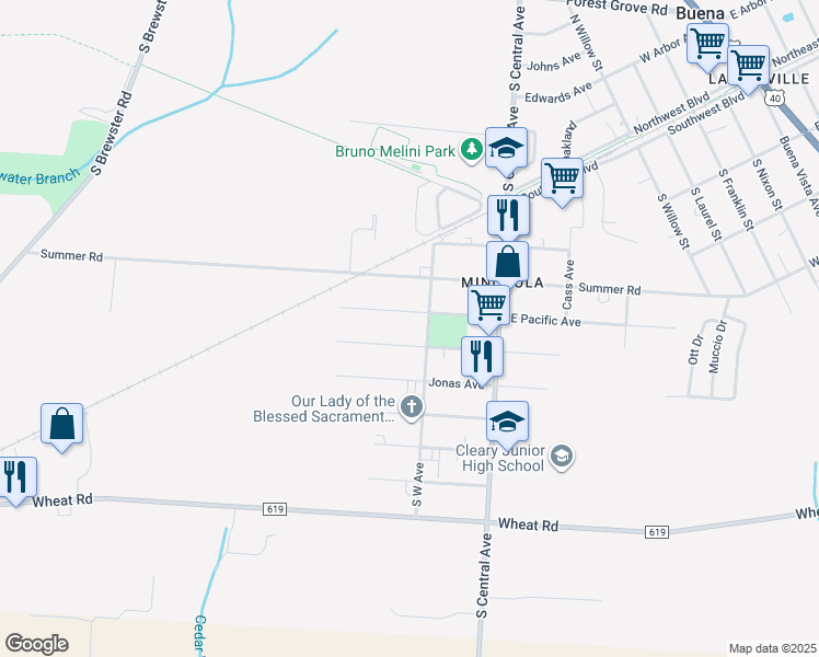 map of restaurants, bars, coffee shops, grocery stores, and more near 204 West Arctic Avenue in Buena