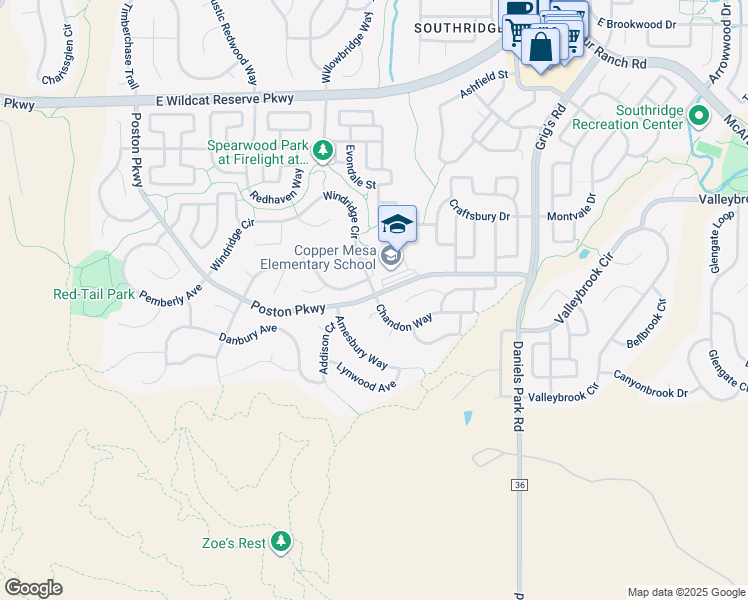 map of restaurants, bars, coffee shops, grocery stores, and more near 3229 Chandon Court in Littleton