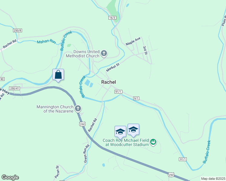 map of restaurants, bars, coffee shops, grocery stores, and more near 6 Graham Road in Rachel