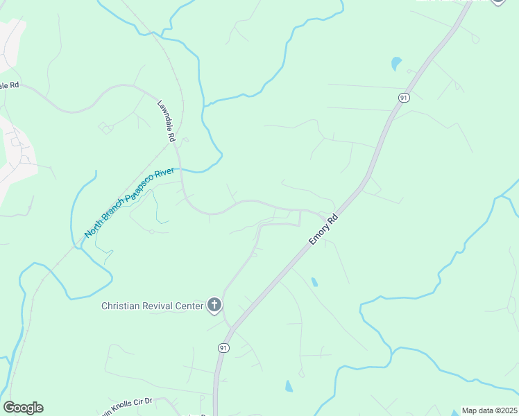 map of restaurants, bars, coffee shops, grocery stores, and more near 3365 Lawndale Road in Reisterstown