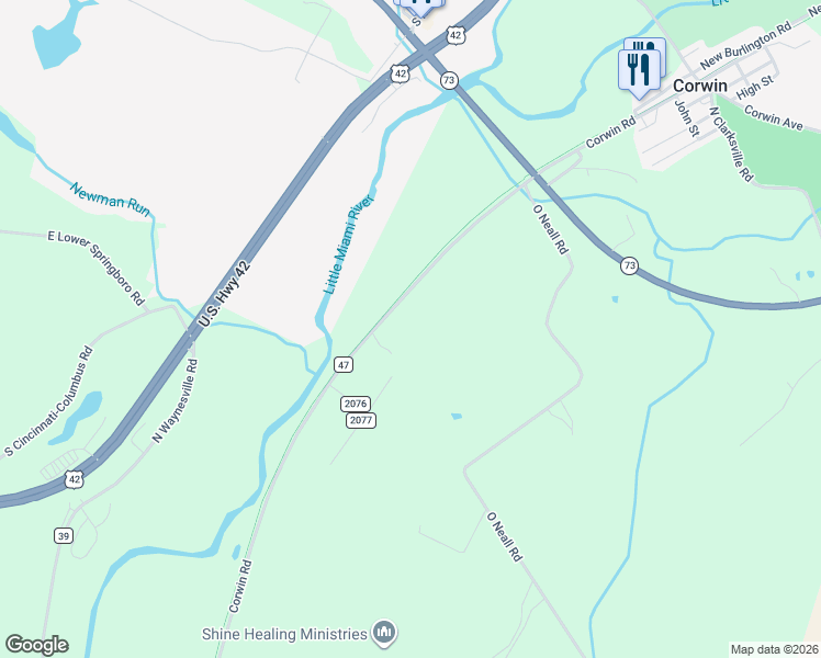 map of restaurants, bars, coffee shops, grocery stores, and more near 5858 Corwin Road in Waynesville