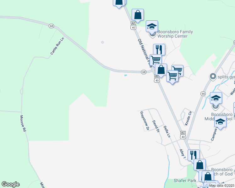 map of restaurants, bars, coffee shops, grocery stores, and more near in Boonsboro