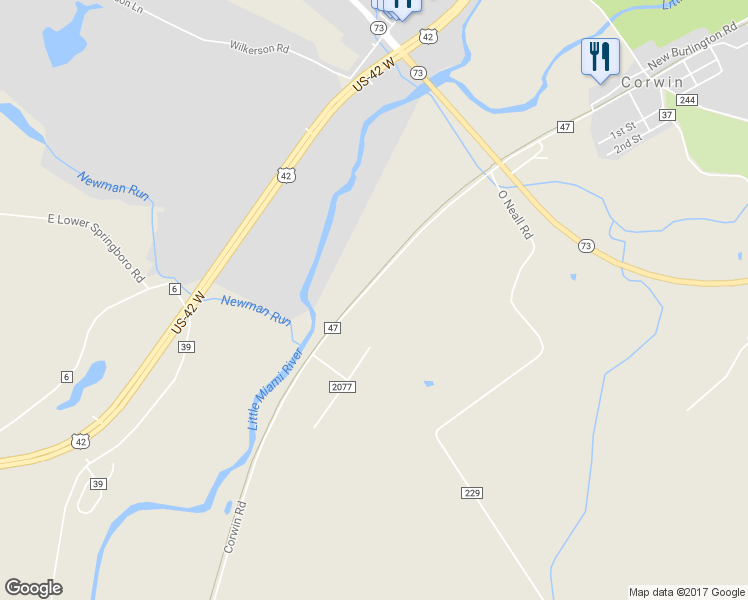 map of restaurants, bars, coffee shops, grocery stores, and more near 5858 Corwin Road in Waynesville