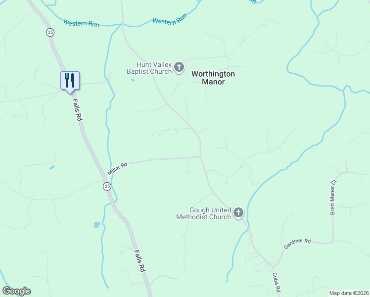map of restaurants, bars, coffee shops, grocery stores, and more near 1806 Miller Rd in Cockeysville