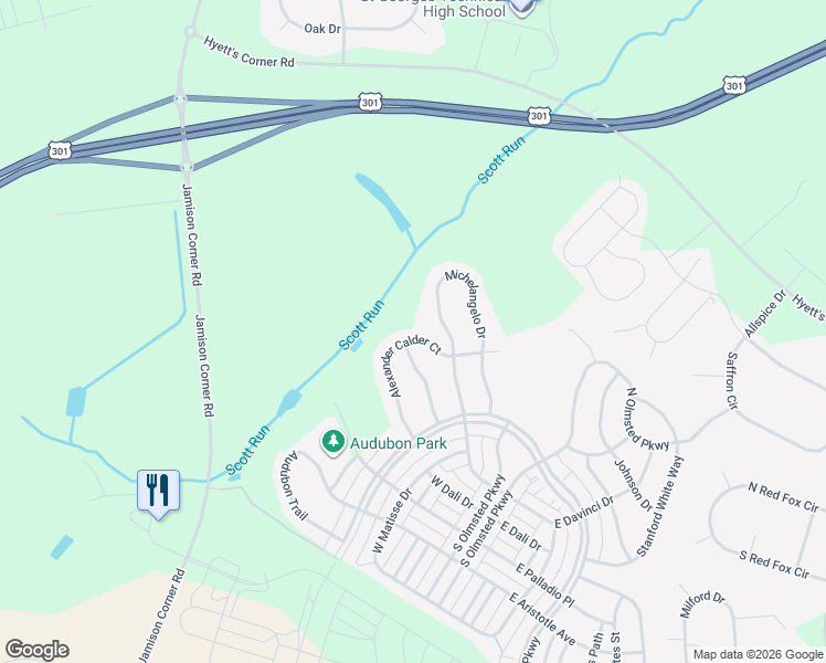 map of restaurants, bars, coffee shops, grocery stores, and more near 2710 Henry Moore Lane in Middletown