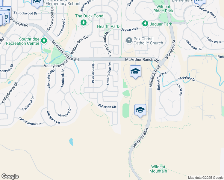 map of restaurants, bars, coffee shops, grocery stores, and more near 5485 Brooklawn Lane in Littleton