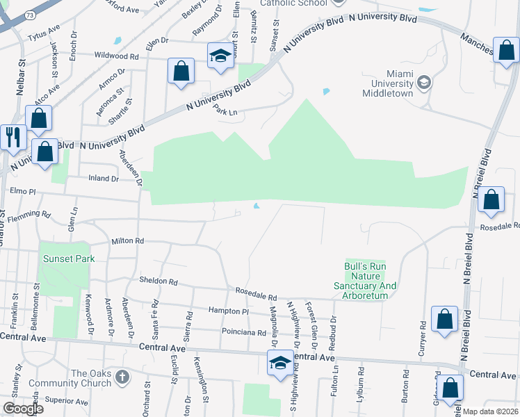 map of restaurants, bars, coffee shops, grocery stores, and more near 400 Thorn Hill Lane in Middletown